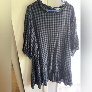 H&M gingham print drop waist dress xxl